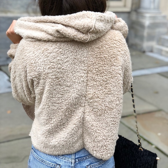 Last 1✨🆕Dezi Taupe Teddy Faux Fur Cardigan Jacket - Picture 3 of 8